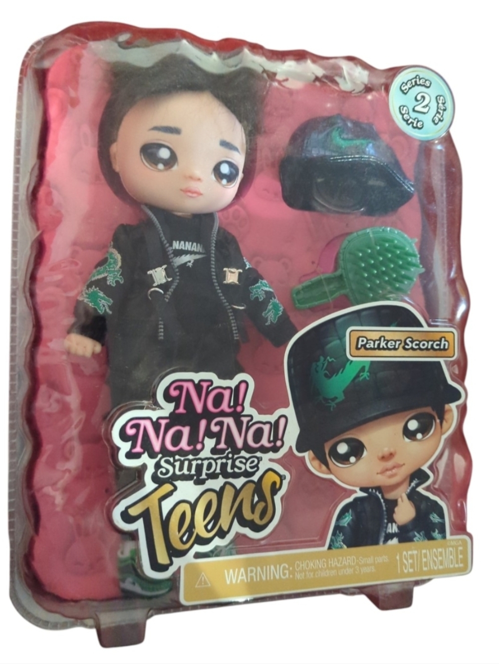 Na! Na! Na! Surprise Teens Parker Scorch Doll - Black and Green Outfit Brand New